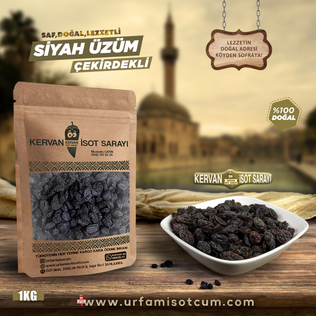 Çekirdekli Siyah Üzüm(1kg)